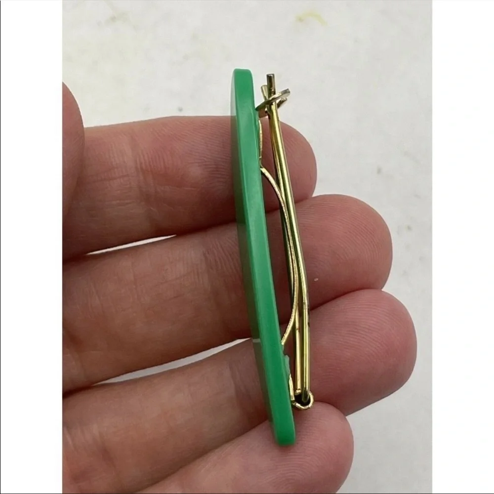 Vintage Hair Barrettes Clips Kelly Green 50s 70s 80s Retro - Picture 4 of 8